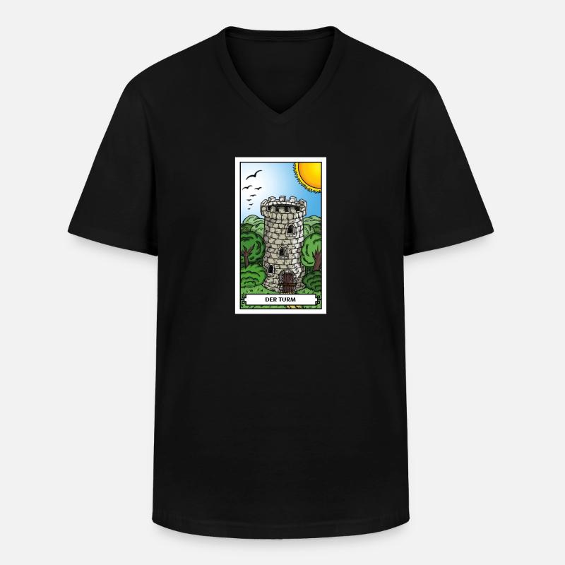 DerTurm - Männer-T-Shirt mit V-Ausschnitt - Schwarz