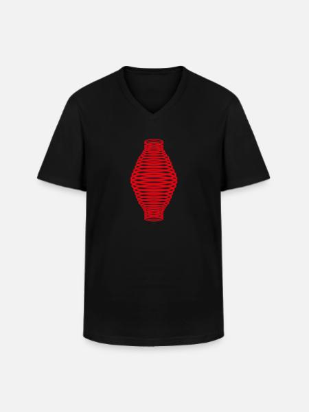 X ray teleport red - Men's V-Neck T-Shirt - black