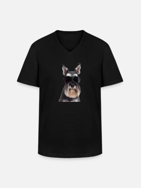 Miniature Schnauzer - Männer-T-Shirt mit V-Ausschnitt - Schwarz