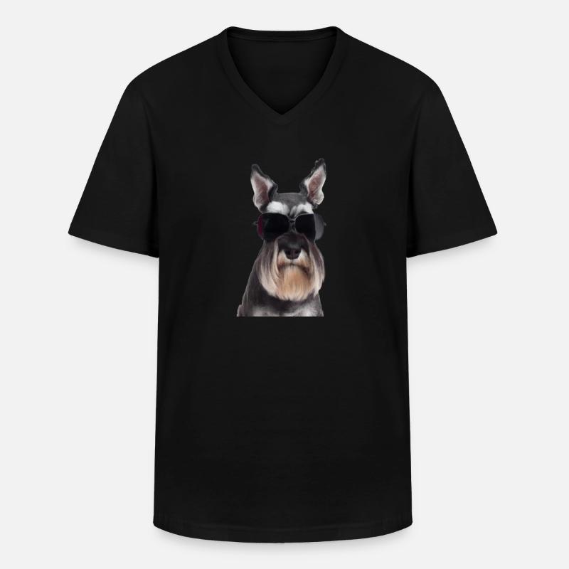 Miniature Schnauzer - Männer-T-Shirt mit V-Ausschnitt - Schwarz