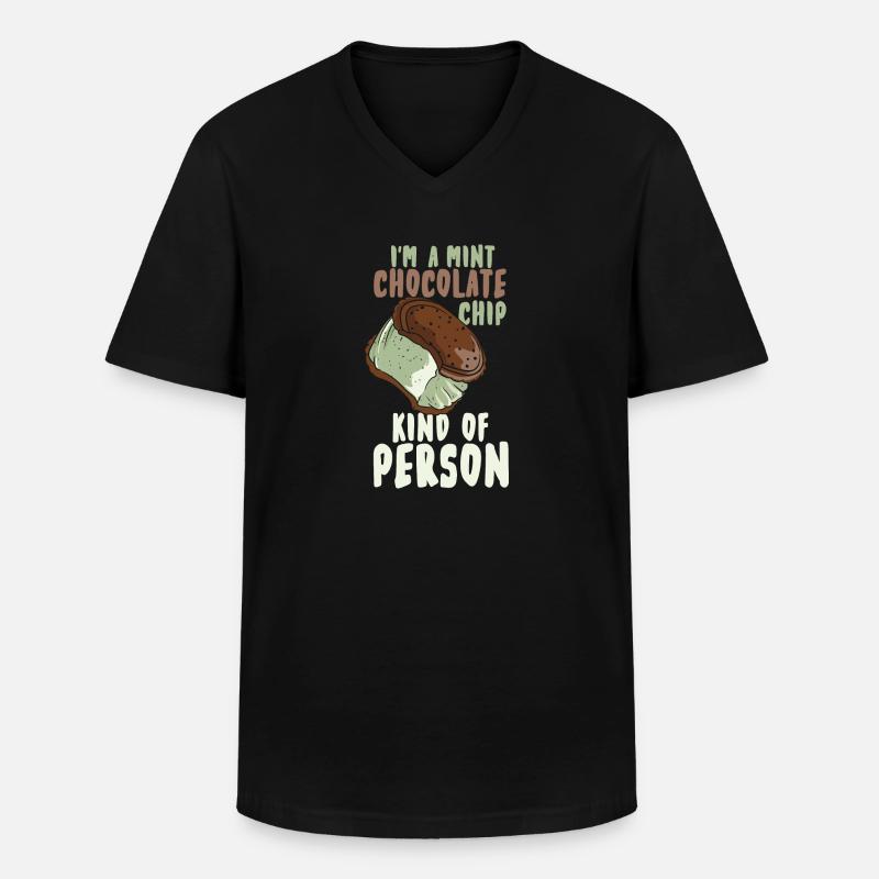 Minze-Schokolade-Chip - Männer-T-Shirt mit V-Ausschnitt - Schwarz