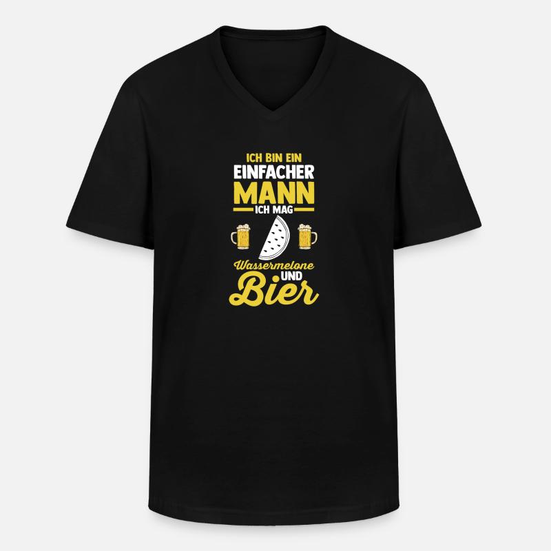 Früchte Wassermelone - Männer-T-Shirt mit V-Ausschnitt - Schwarz