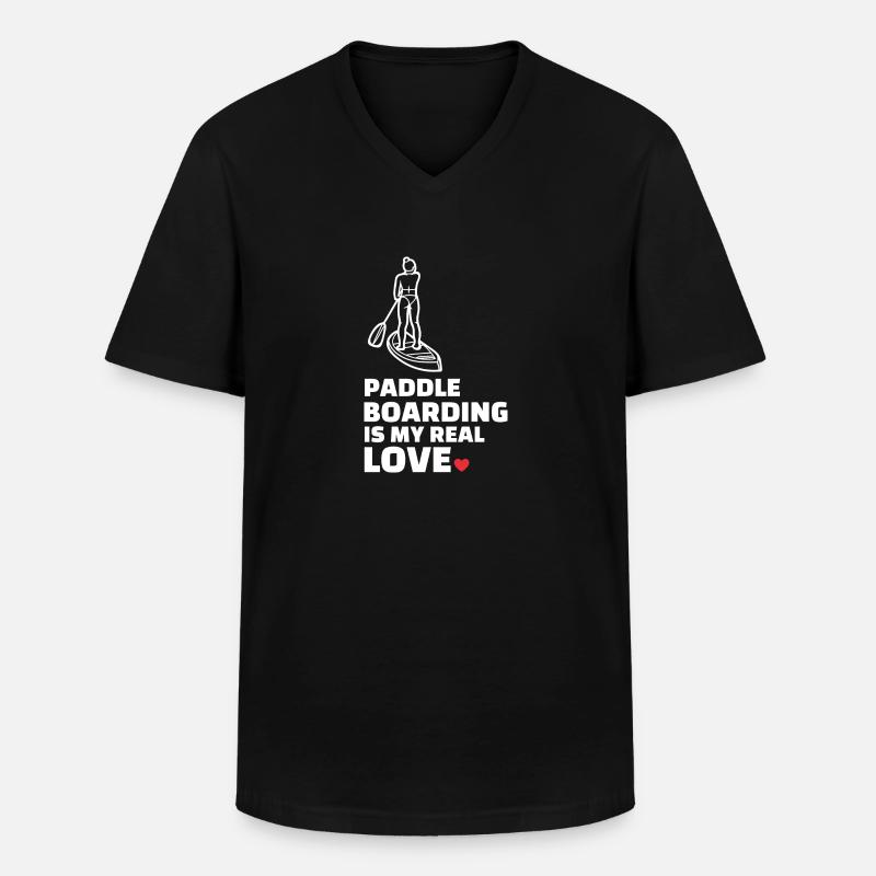 Ich Liebe Paddleboarding - Männer-T-Shirt mit V-Ausschnitt - Schwarz