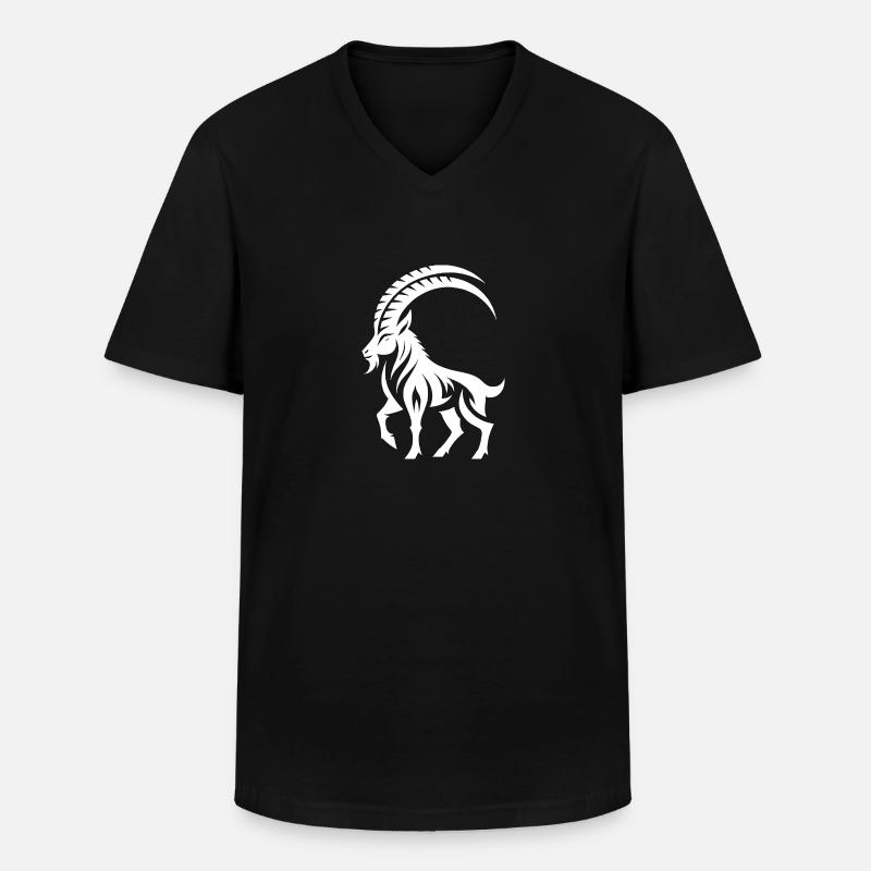 Sternzeichen Tattoo Stolzer Steinbock - Männer-T-Shirt mit V-Ausschnitt - Schwarz