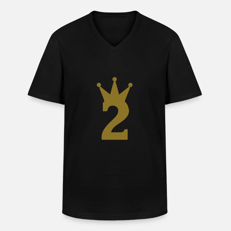 2 krone c1w7 - Männer-T-Shirt mit V-Ausschnitt - Schwarz