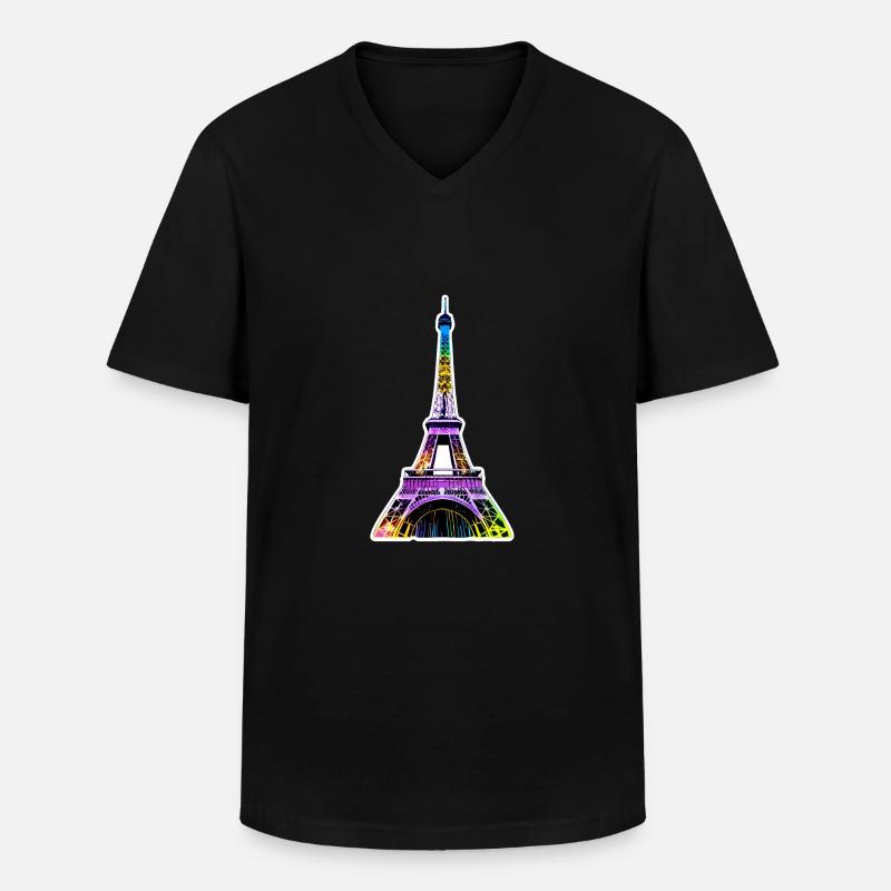 Eiffelturm #5 - Männer-T-Shirt mit V-Ausschnitt - Schwarz