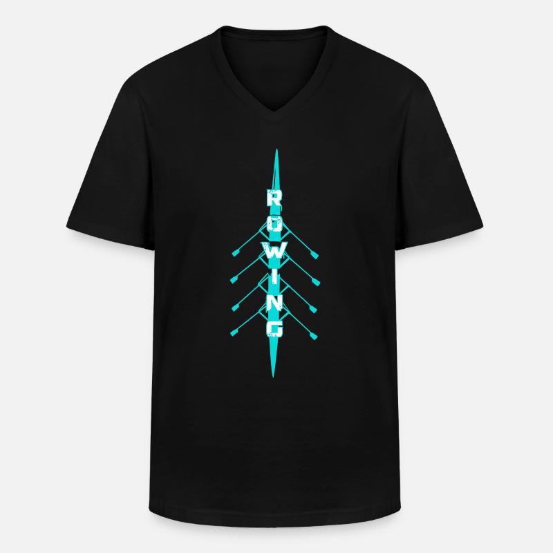 Rudern, Ruderboot, Sculling, Ruderteam - Männer-T-Shirt mit V-Ausschnitt - Schwarz