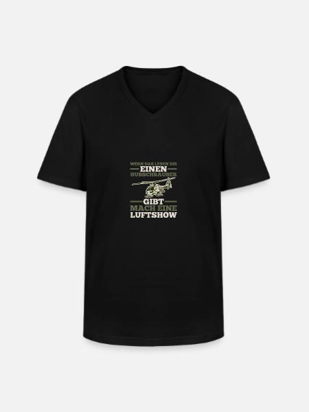 Pilot Helicopter Helicopter - Men's V-Neck T-Shirt - black