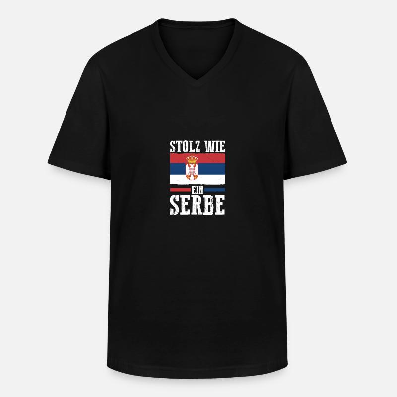Serben Serbisch Serbien - Männer-T-Shirt mit V-Ausschnitt - Schwarz
