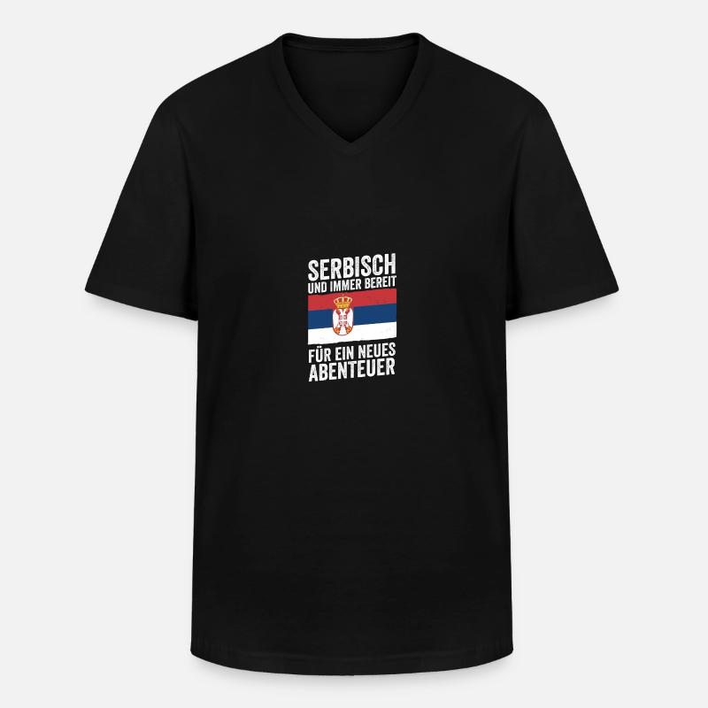 Serben Serbisch Serbien - Männer-T-Shirt mit V-Ausschnitt - Schwarz