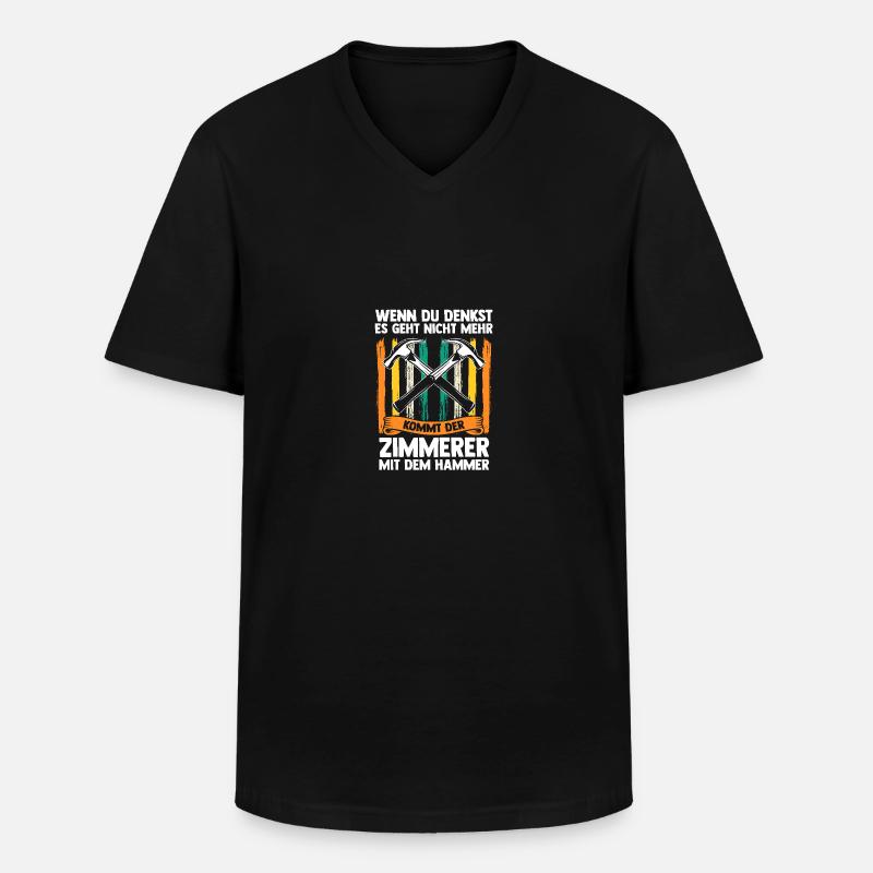 Zimmermann Zimmerer - Männer-T-Shirt mit V-Ausschnitt - Schwarz