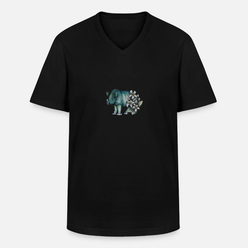 Java-Nashorn - Männer-T-Shirt mit V-Ausschnitt - Schwarz