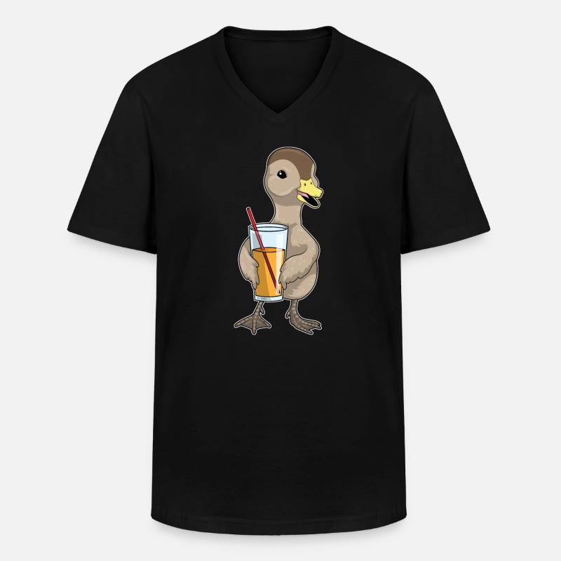 Ente Saft - Männer-T-Shirt mit V-Ausschnitt - Schwarz