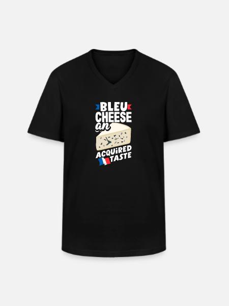 Bleu Cheese En erhvervet smag fransk mad - Klassisk herre T-shirt med V-udskæring - sort