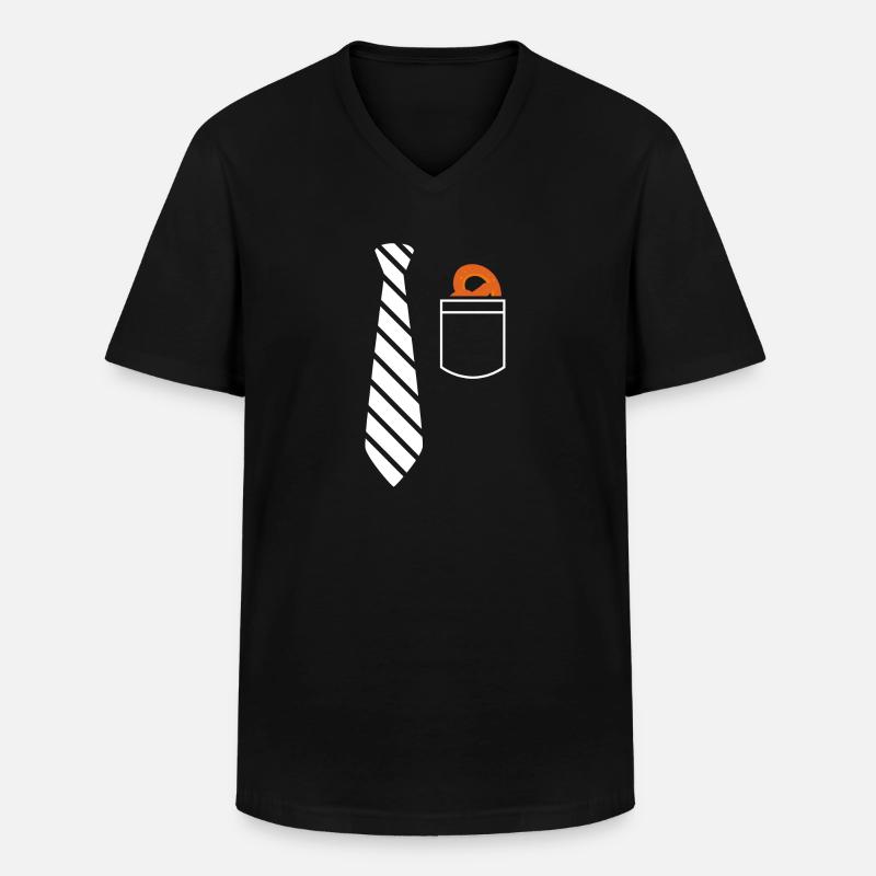 Neck Tie design - Männer-T-Shirt mit V-Ausschnitt - Schwarz