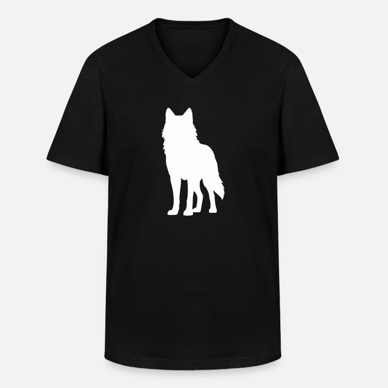 wolf 1 - Männer-T-Shirt mit V-Ausschnitt - Schwarz