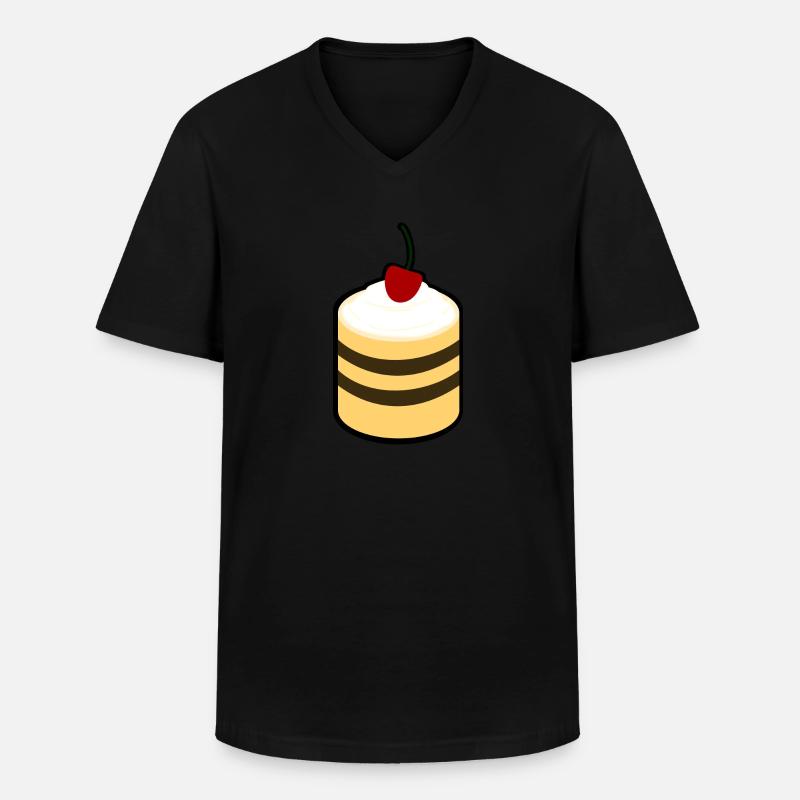Kuchen mit Kirsche - Männer-T-Shirt mit V-Ausschnitt - Schwarz