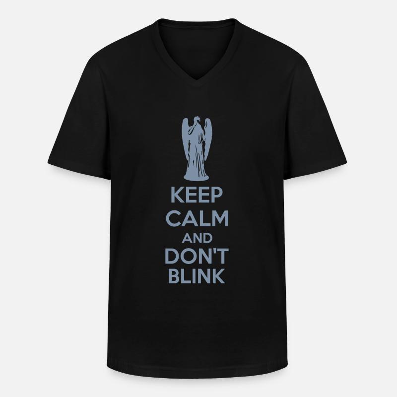 Keep Calm And Don't Blink - Männer-T-Shirt mit V-Ausschnitt - Schwarz
