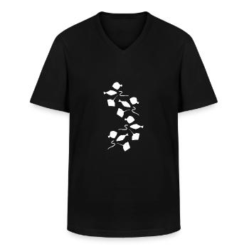 Mer / Sous-marin / Vie marine - T-shirt col V Homme - noir - Devant - AI Model Male 178 dark (178cm)