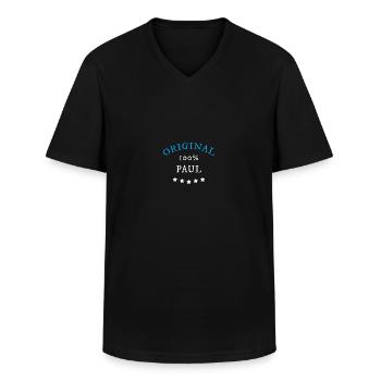 Original 100% Paul, Geschenk, Namen - Männer-T-Shirt mit V-Ausschnitt - Schwarz - Vorne - AI Model Male 178 dark (178cm)