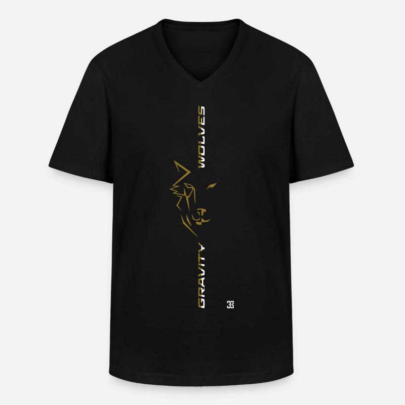 gravity wolves - Männer-T-Shirt mit V-Ausschnitt - Schwarz