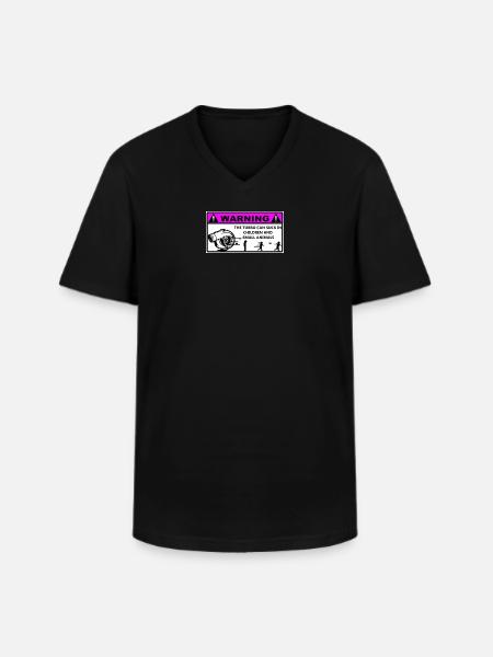 Turbo Warning Kids - Men's V-Neck T-Shirt - black