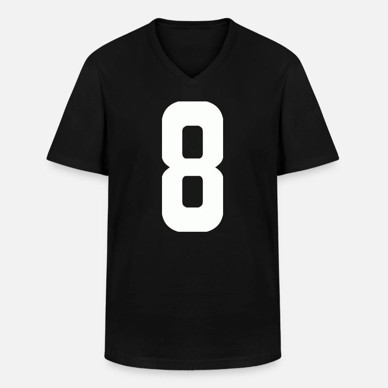 8 - Männer-T-Shirt mit V-Ausschnitt - Schwarz