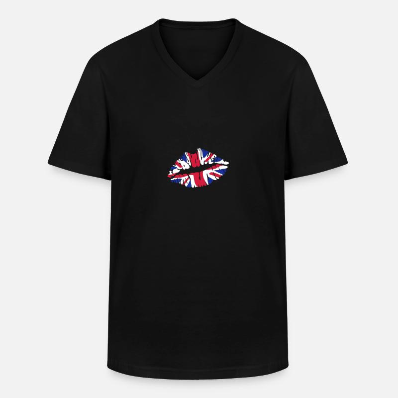 Union Jack - Men's V-Neck T-Shirt - black