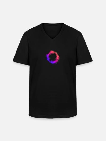 Bunte Licht-Wolle - Männer-T-Shirt mit V-Ausschnitt - Schwarz