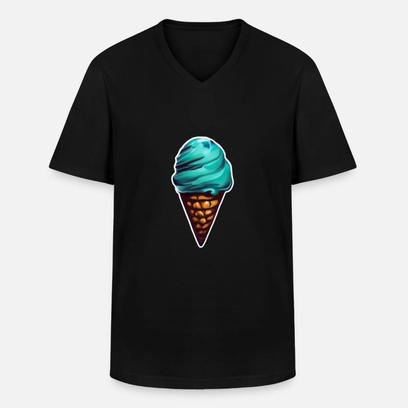 Cremiges Eis in seinem Cornet - Männer-T-Shirt mit V-Ausschnitt - Schwarz