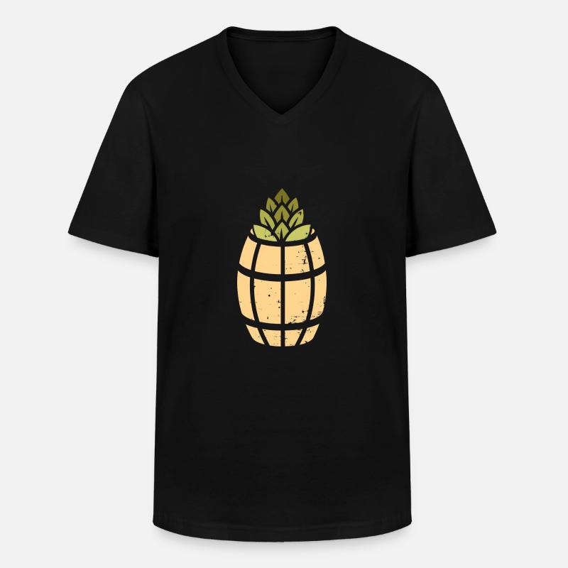Ananas Logo - Männer-T-Shirt mit V-Ausschnitt - Schwarz
