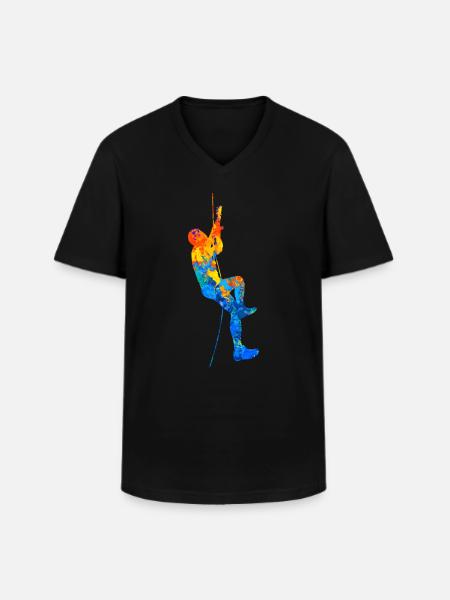 Bouldering Climbing Boulder Boulderer Climbing Hall - Men's V-Neck T-Shirt - black