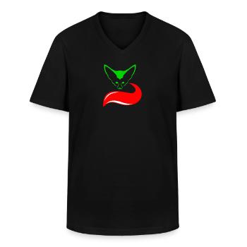The Fennec - Men's V-Neck T-Shirt - black - Front - AI Model Male 178 dark (178cm)