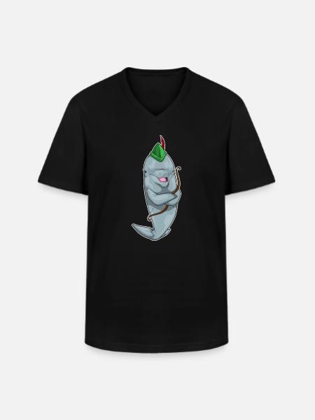 Arc de dauphin - T-shirt col V Homme - noir