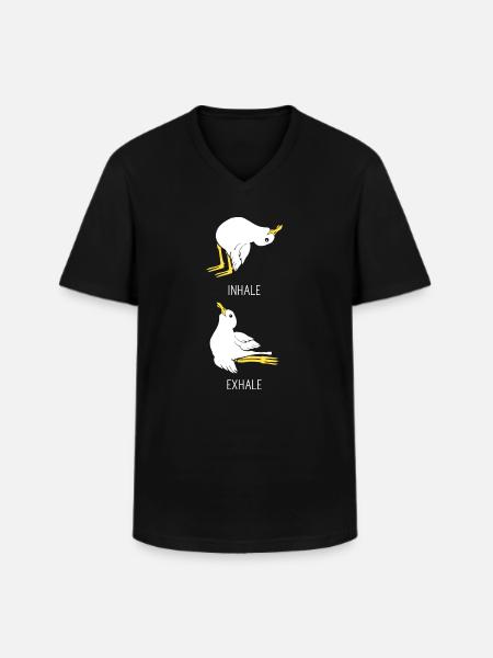 Möwen Yoga - Männer-T-Shirt mit V-Ausschnitt - Schwarz