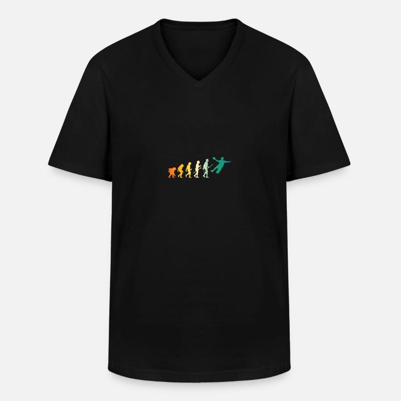 Handballer Evolution Handball - Männer-T-Shirt mit V-Ausschnitt - Schwarz
