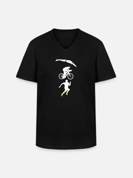 Triathlon - Men's V-Neck T-Shirt - black