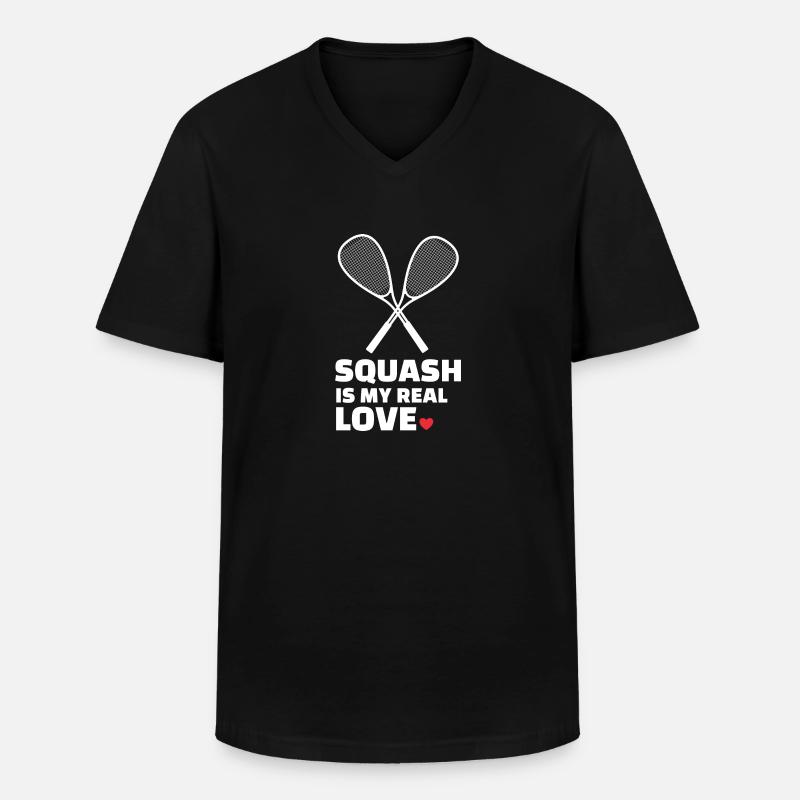 Ich Liebe Squash - Männer-T-Shirt mit V-Ausschnitt - Schwarz
