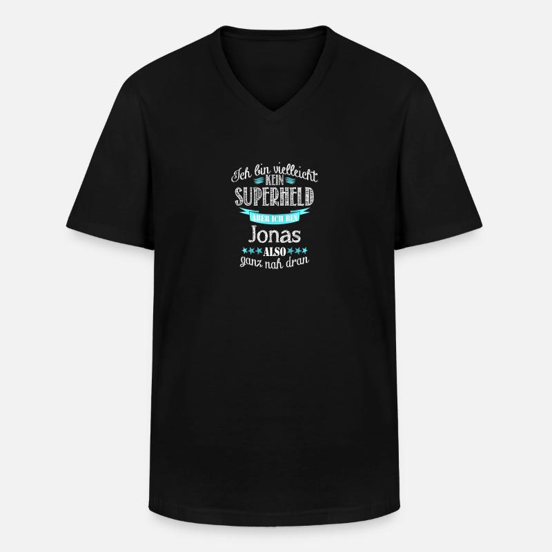 jonas - Männer-T-Shirt mit V-Ausschnitt - Schwarz