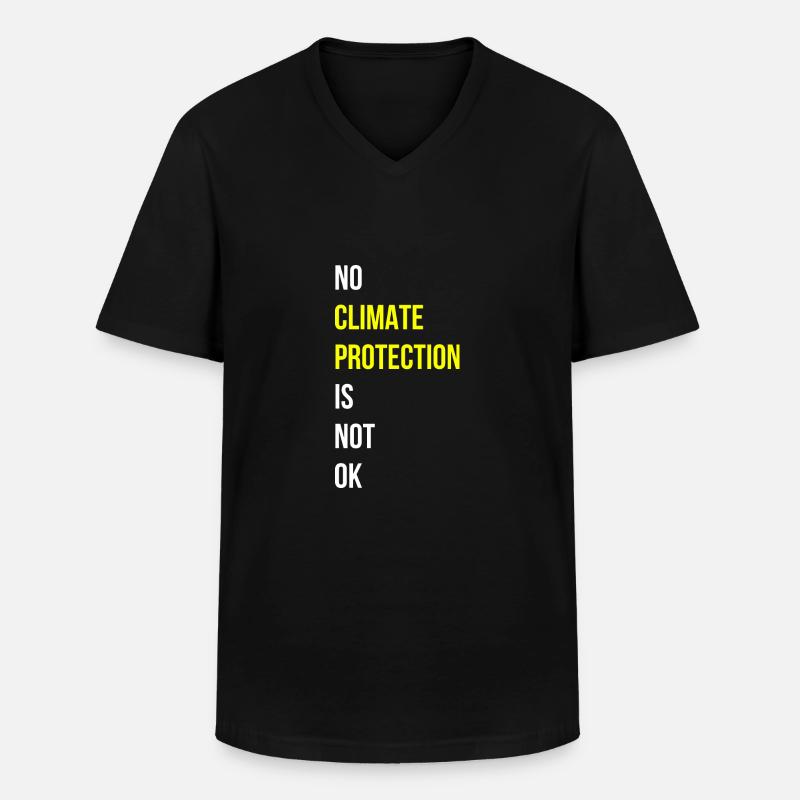 Slogan per la protezione del clima in inglese - Maglietta da uomo classica con scollo a V - nero