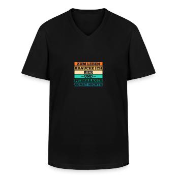 Hund Bier Weimaraner - Männer-T-Shirt mit V-Ausschnitt - Schwarz - Vorne - AI Model Male 178 dark (178cm)
