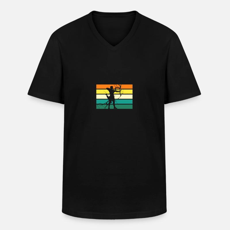 Bogenschütze Bogenschießen - Männer-T-Shirt mit V-Ausschnitt - Schwarz