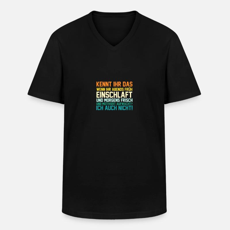 Faulenzer Langschläfer Motivation - Männer-T-Shirt mit V-Ausschnitt - Schwarz