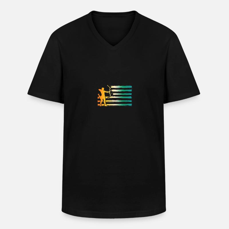 Bogenschütze Bogenschießen - Männer-T-Shirt mit V-Ausschnitt - Schwarz