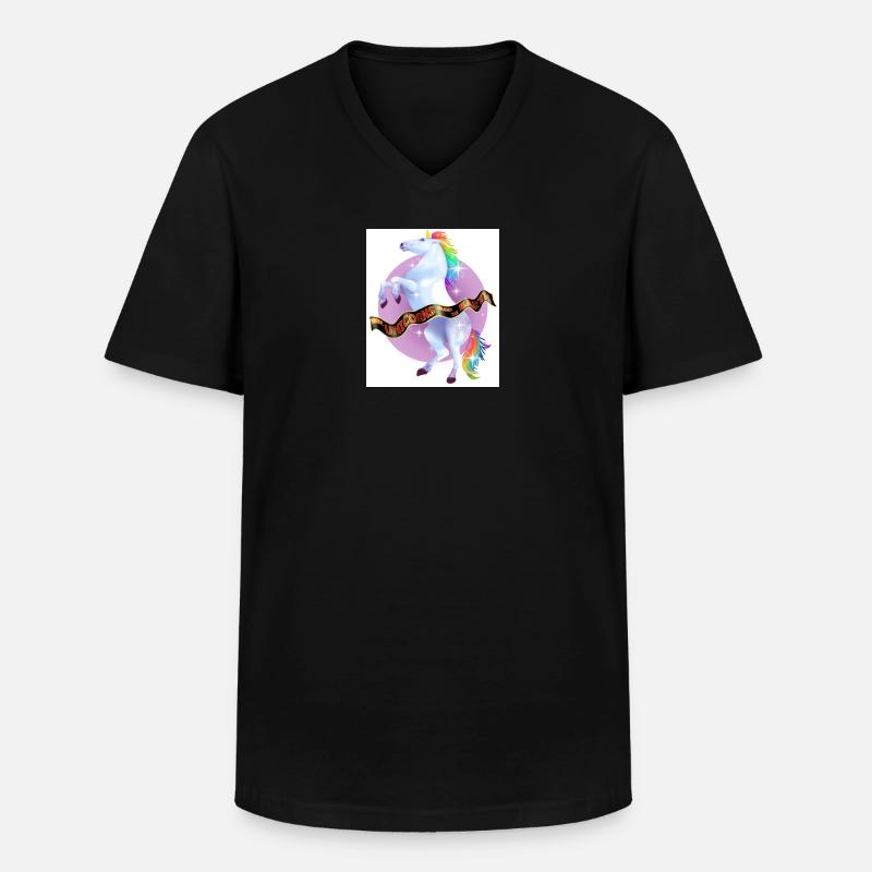 als Einhörner die Erde beherrschten - Männer-T-Shirt mit V-Ausschnitt - Schwarz