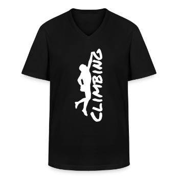 Climbing - T-shirt col V Homme - noir - Devant - AI Model Male 178 dark (178cm)