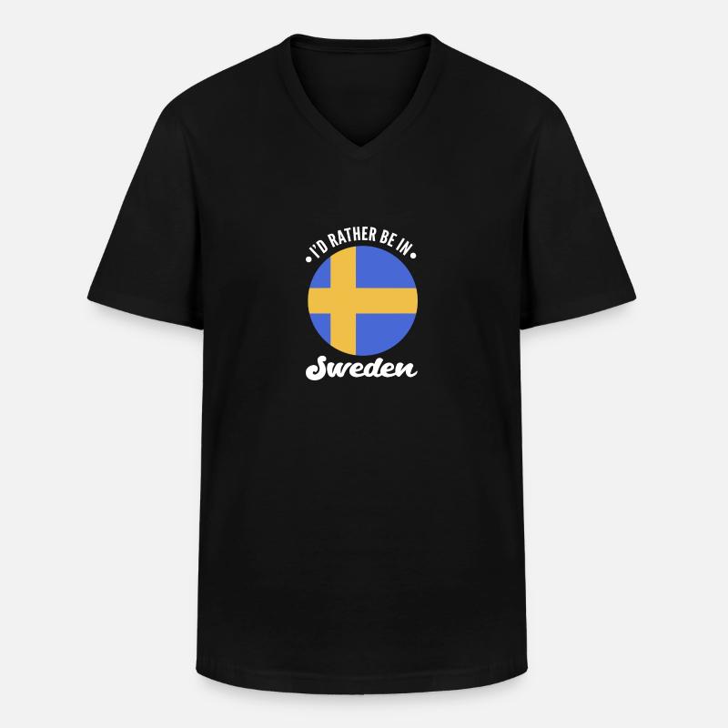 Schweden Schwedisch - Männer-T-Shirt mit V-Ausschnitt - Schwarz