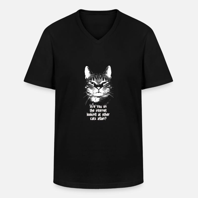 Internet-Katze - Männer-T-Shirt mit V-Ausschnitt - Schwarz