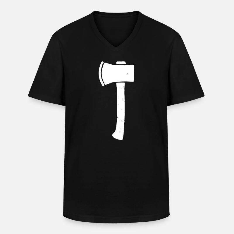 Axe Hatchet Tool Vector - Men's V-Neck T-Shirt - black