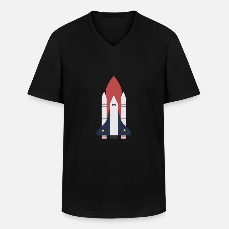 Rakete Weltraum Geschenk Idee - Männer-T-Shirt mit V-Ausschnitt - Schwarz